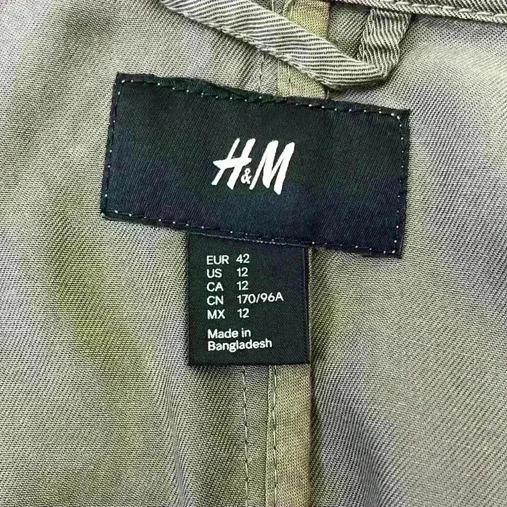 H&M Grey Button Front Jacket Size 12